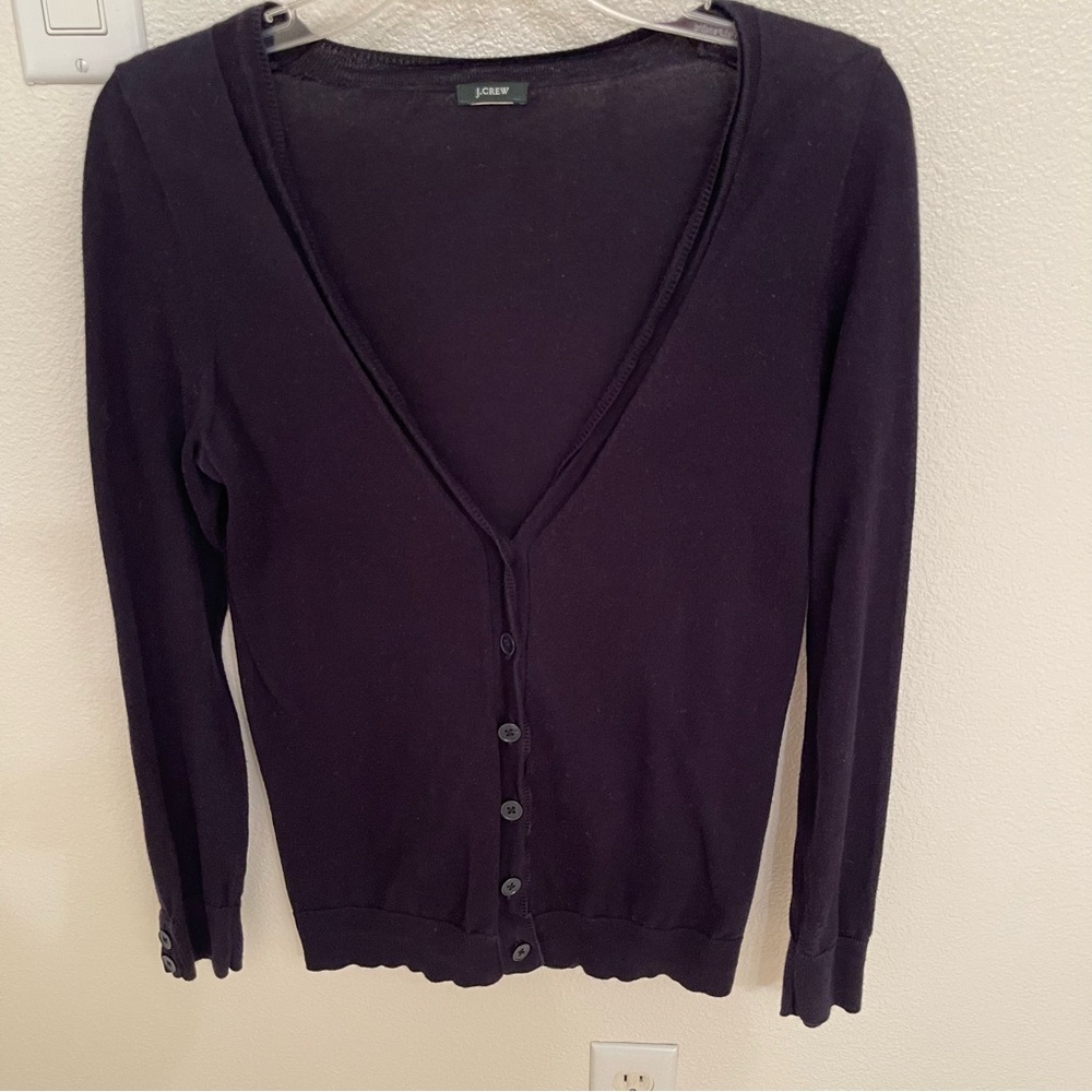 J. Crew Featherlight Thin Cardigan 100% Cotton Size Small